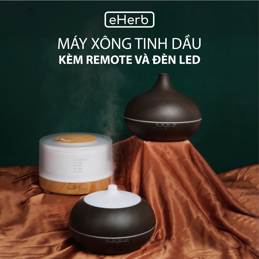 Máy Xông Tinh Dầu Tặng Kèm Điều Khiển Dung Tích 550ml Máy Tự Ngắt Khi Hết Nước Bù Ẩm Phòng Điều Hòa