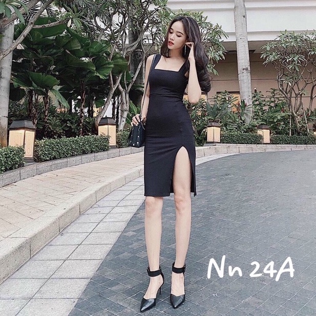Váy 2 dây bản to xẻ đùi