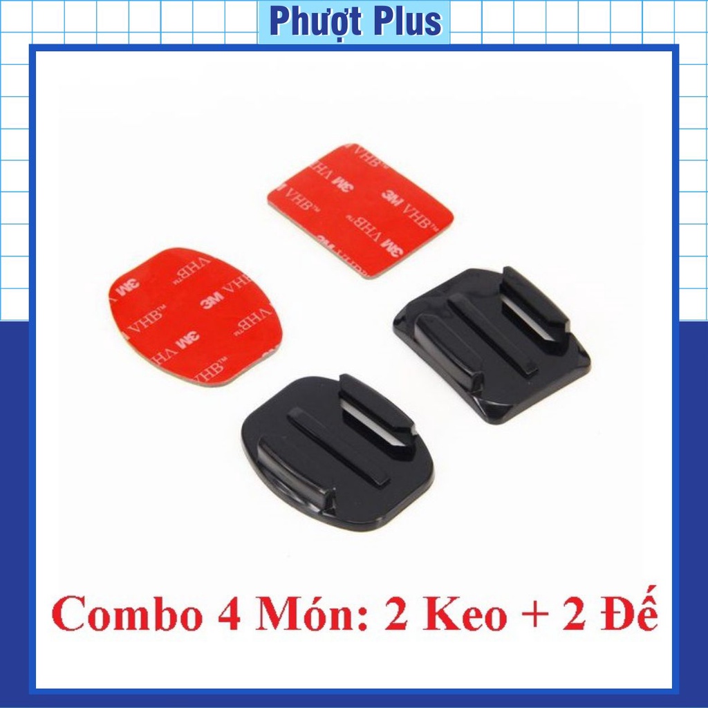 [Mã LIFEAUMAY giảm 10% tối đa 30k đơn 150k] Combo 4 Món 2 Keo 3M + 1 Đế Cong + 1 Đế Thẳng Gắn Camera Hành Trình