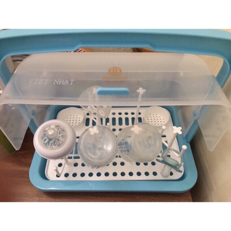 khay úp bình sữa và cốc cho trẻ sơ sinh có nắp đậy kín chống bụi và vi khuẩn