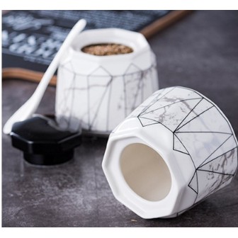 Bộ hũ gia vị vân đá loang màu nhã nhặn, sáng mắt, cực đẹp
