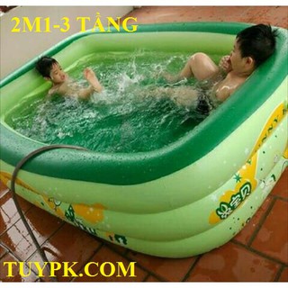 -2m1- hồ phao, bể bơi phao 2m1 3 tầng loại dày, đáy chống trượt