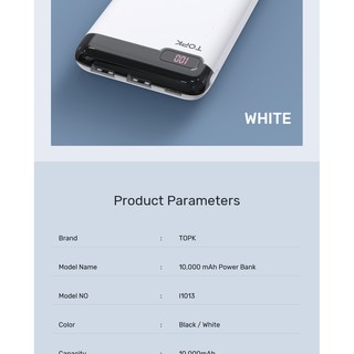 Sạc Dự Phòng TOPK I1013 10000mAh