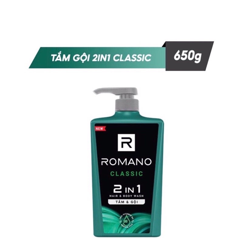 TẮM &amp; GỘI 2 TRONG 1 ROMANO CLASSIC 650g