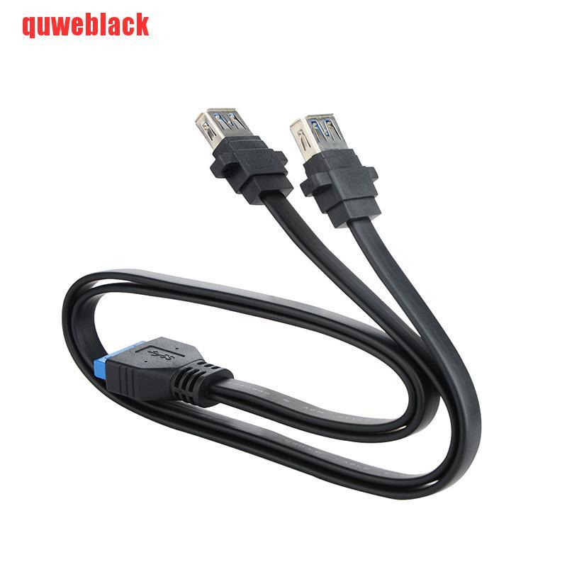 Dây Cáp Phẳng Gắn Bảng Mạch Cổng Usb 3.0 20 Pin Màu Đen