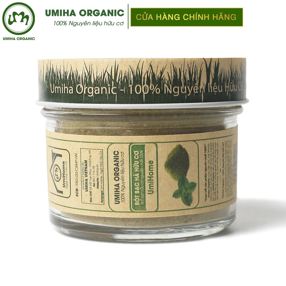 Bột Bạc Hà Đắp Mặt Nạ Hữu Cơ UMIHA Nguyên Chất | Mint Powder 100% Organic 135g