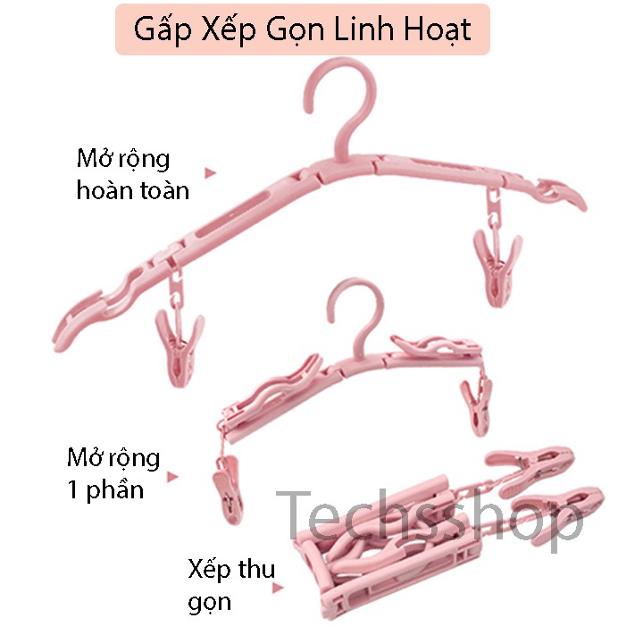 Móc Treo Quần Áo Gấp Gọn Đi Du Lịch, Đi Phượt - Móc Treo Đồ Xếp Gọn Có Kèm Kẹp