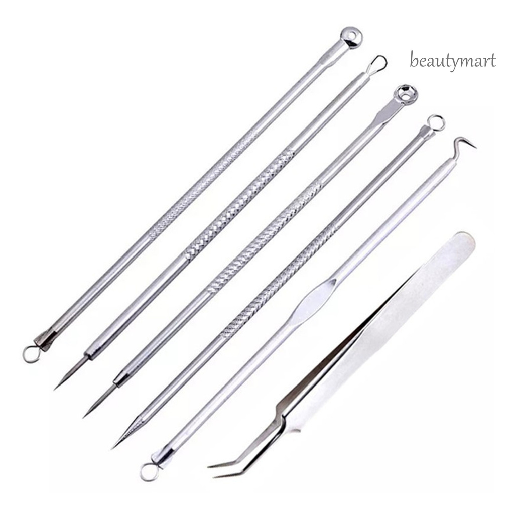 [Hàng mới về] Bộ 6 dụng cụ nặn mụn đầu đen bằng thép không gỉ cao cấp