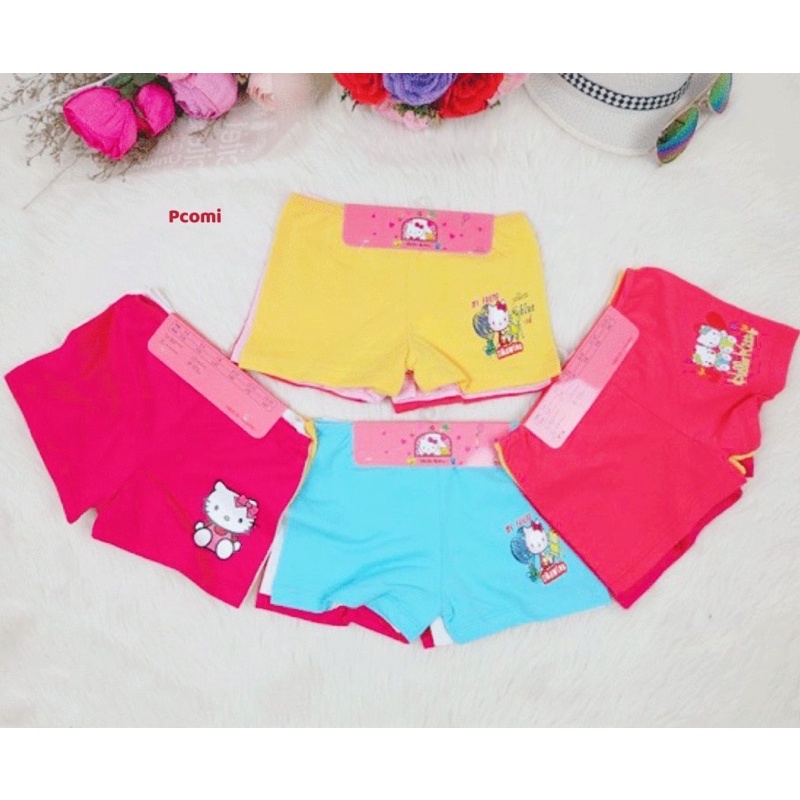 Bộ 3 Quần Chip Đùi Hello Kitty Đủ Màu Thun Cotton 4 Chiều Thun Tốt Quần Bé Gái Hàng Công Ty