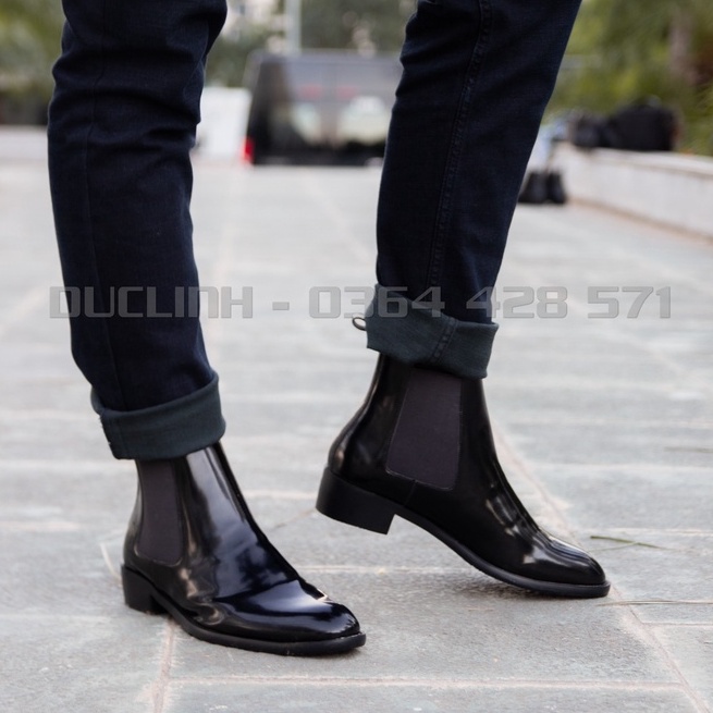 Giày Chelsea Boots Nam Classic Mũi Nhọn Đế Chắc Chắn Tăng Chiều Cao Đức Linh GDA015