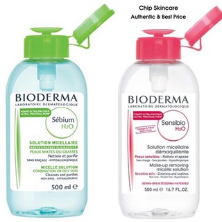 Nước Tẩy Trang Bioderma Crealine H2O Solution Micellaire Nắp Nhún Màu Hồng 500ml - Hts.cosmetic
