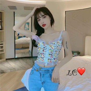 Áo hai dây đính kim sa 🤩🤩🤩 mềm, mát, chất voan ren 🤗🤗🤗