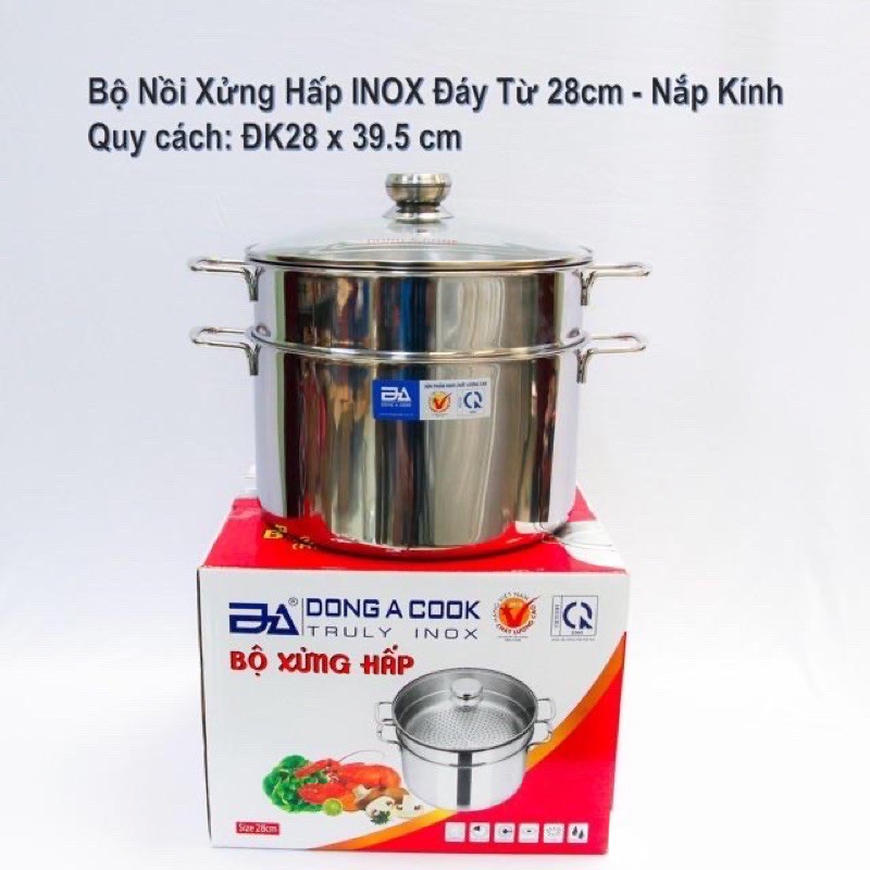 NỒI XỬNG HẤP INOX ĐÔNG Á CHẤT LƯỢNG CAO - HÀNG CHÍNH HÃNG (20cm-24cm-26cm-28cm)