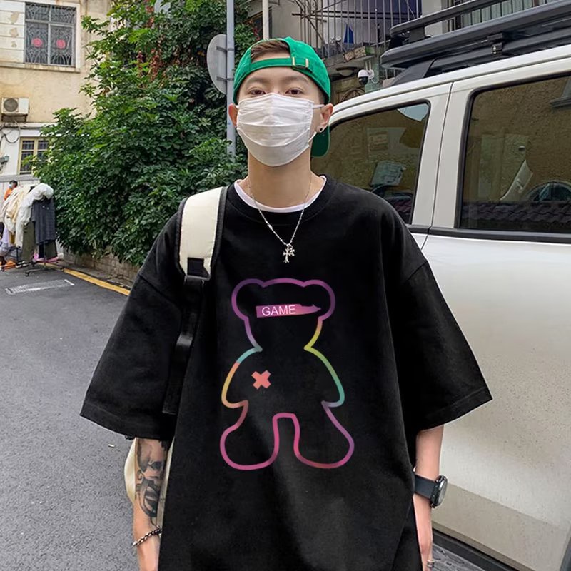 Áo Thun Nam Tay Ngắn Cổ Tròn Dáng Rộng Bằng Cotton Thời Trang Mùa Hè Kiểu Mới Cỡ S-3XL