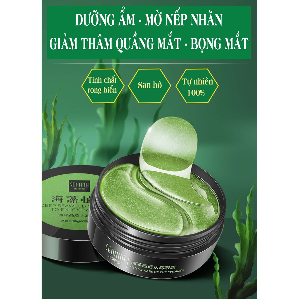 (Hộp 60 Miếng) Mặt Nạ Mắt Collagen SENANA Dưỡng Mắt và Giảm Thâm Quầng Mắt, Bọng mắt