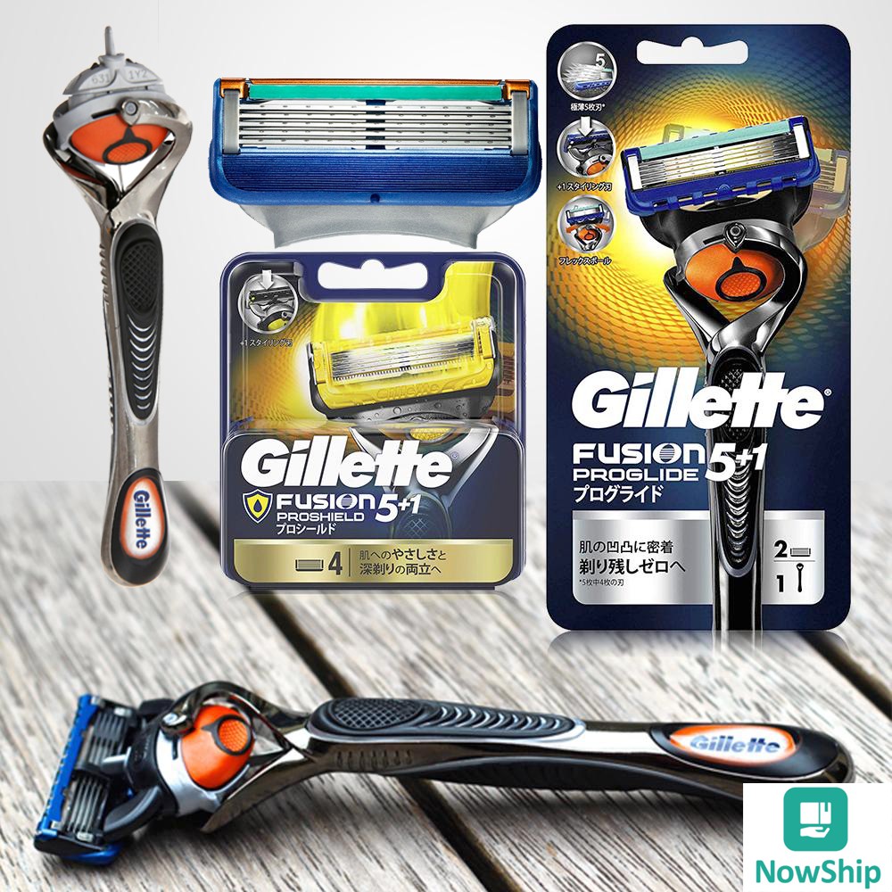 Dao cạo râu Gillette Fusion Proglide 5+1 lưỡi kép cạo sạch bóng không trầy xước. Hộp lưỡi thay thế dao cạo râu Nhật Bản