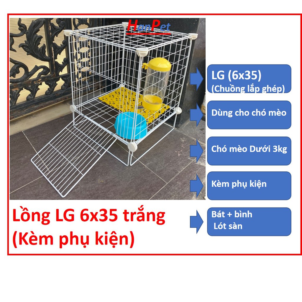 Chuồng nuôi chó mèo dưới 5kg dạng lồng gấp gọn sơn tĩnh điện (LG6x35, SD45 SD35 sd50...)