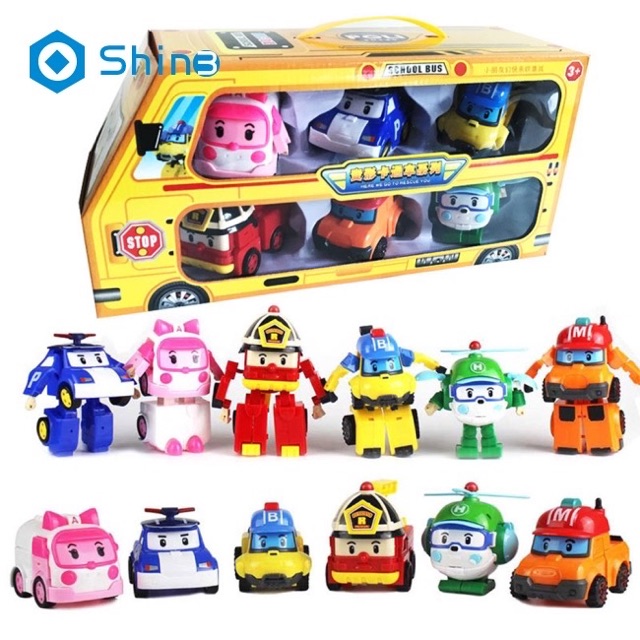 Hộp Đồ Chơi Robocar Poli Siêu Xe Robot Biến Hình Cao Cấp Dành Cho Bé