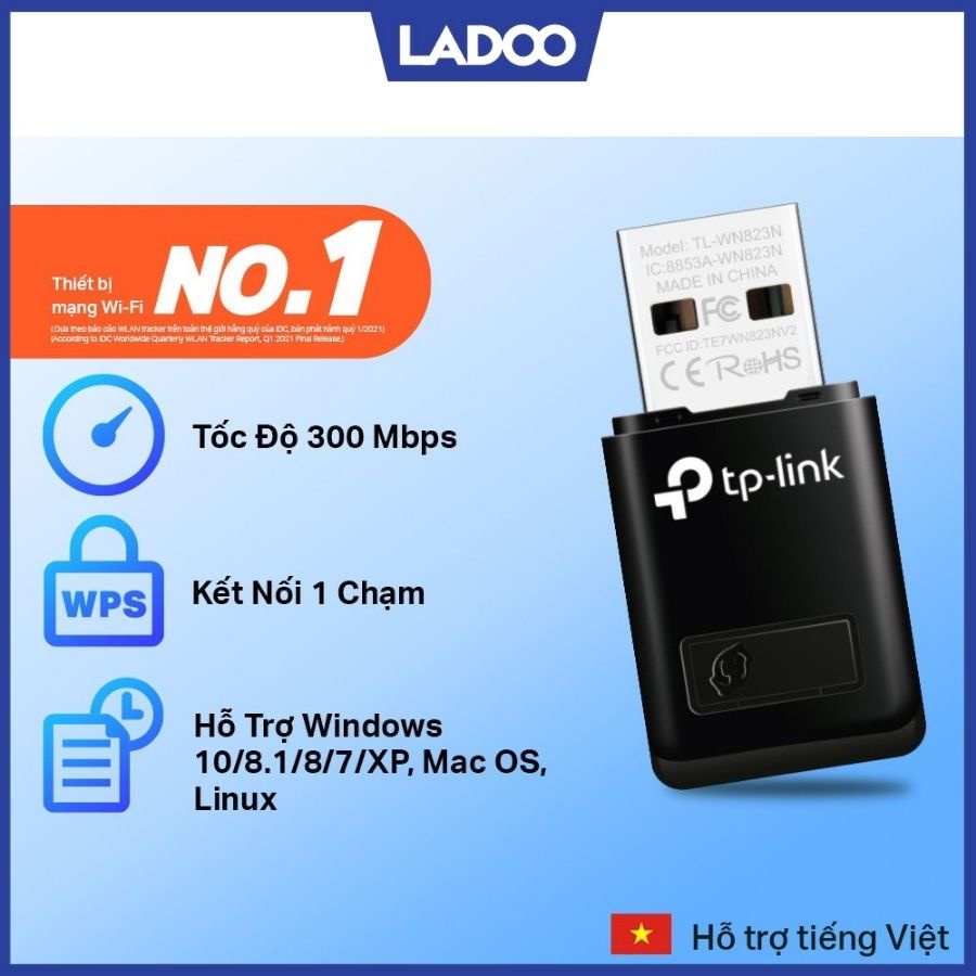 Cạc mạng không dây TPLink TL-WN823N Wireless - N 300Mbps USB