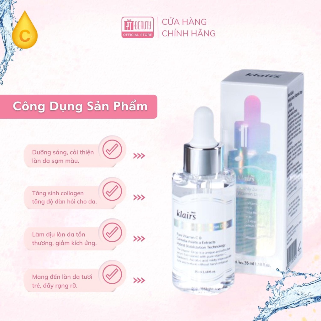 Serum Vitamin C Klairs Klairs Freshly Juiced Dưỡng Sáng Trẻ Hóa Da 35ml