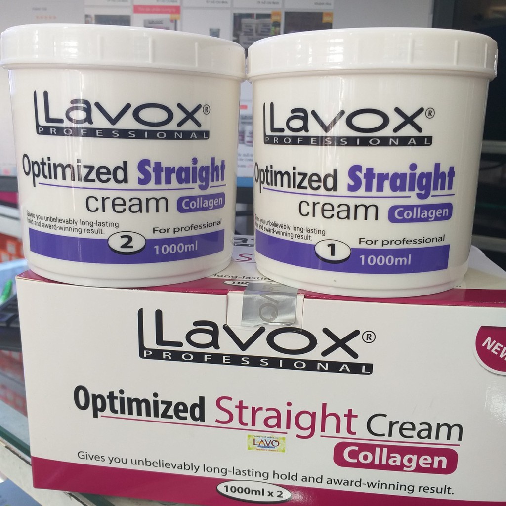 Thuốc duỗi tóc Lavox tím Collagen 1000ml x2