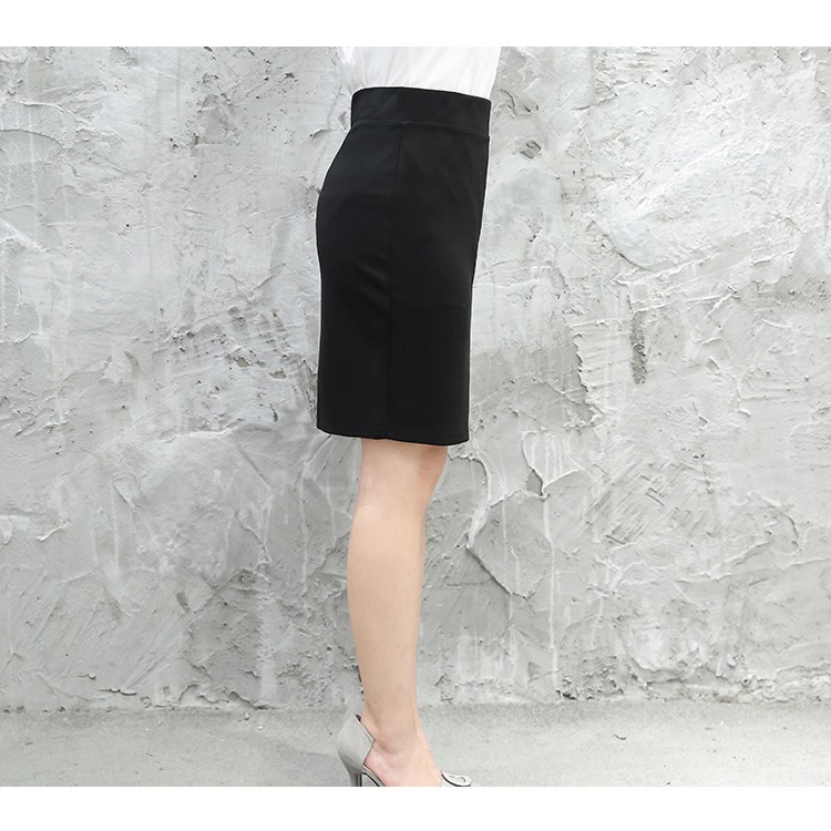 Chân váy công sở dài bigsize CR53V03 màu đen xẻ sau D50 thun umi co dãn từ 45kg-85kg | BigBuy360 - bigbuy360.vn