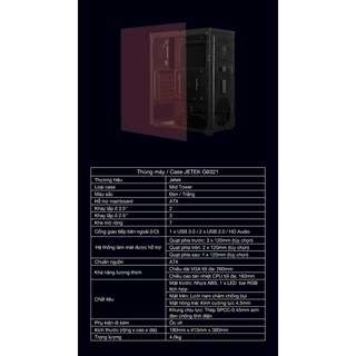 Thùng máy tính/Case JETEK G9321B (MID Tower/Black)