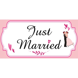 Bảng chữ Just Married trang trí biển số