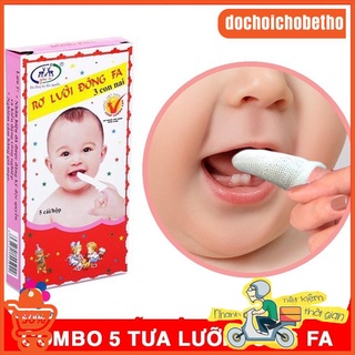 Hộp 5 chiếc Rơ lưỡi cho bé Đông Fa, tưa lưỡi vệ sinh trọn gói đồ sơ sinh