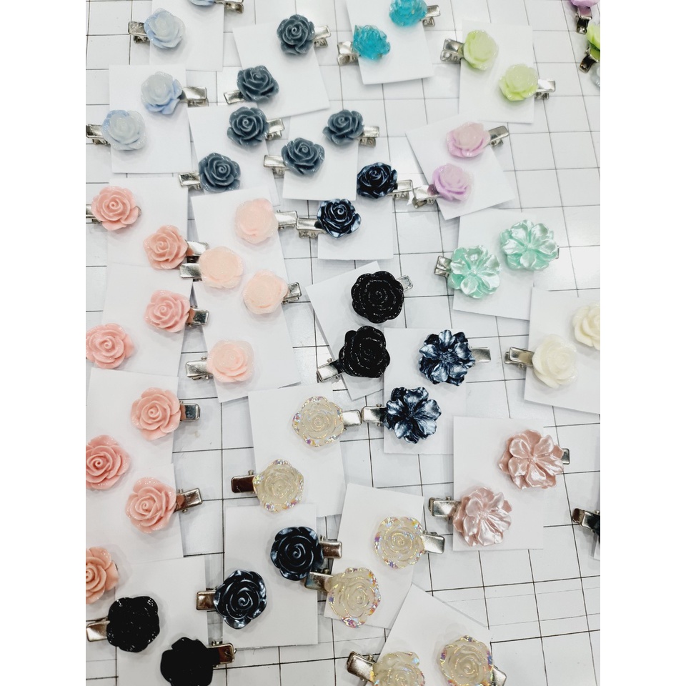 Set 2 kẹp - Kẹp tóc hoa hồng Giao mẫu ngẫu nhiên