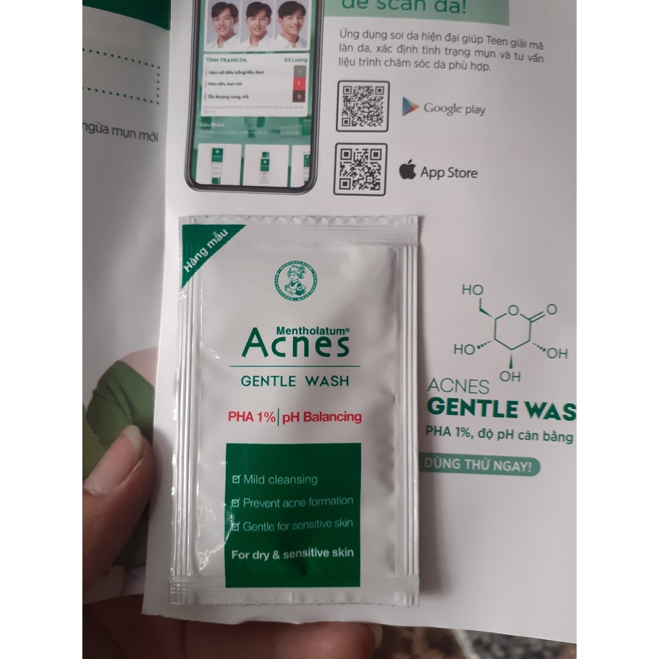 Set 10 mẫu thử sữa rửa mặt Acnes Gentle Wash