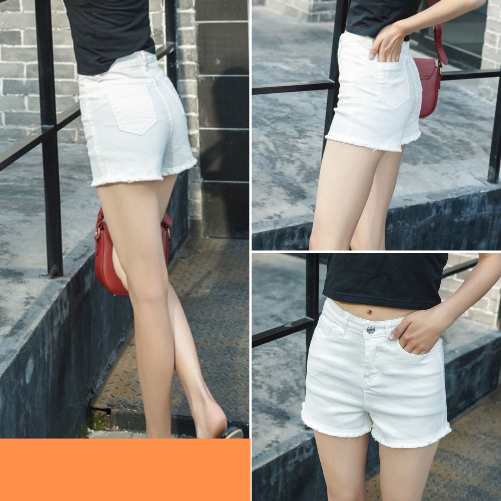 Quần đùi nữ, quần nữ jeans rách màu đen trắng size S M L SKUQ-19 xm.gianggiang