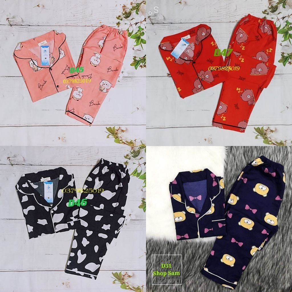 Sale👉Bộ Pijama (Quần Dài-Tay Dài) Bộ Mặc Nhà Kate Thái Cao Cấp Hàng Loại 1 Mềm Mại, Thầm Hút Mồ Hôi, Không Xù