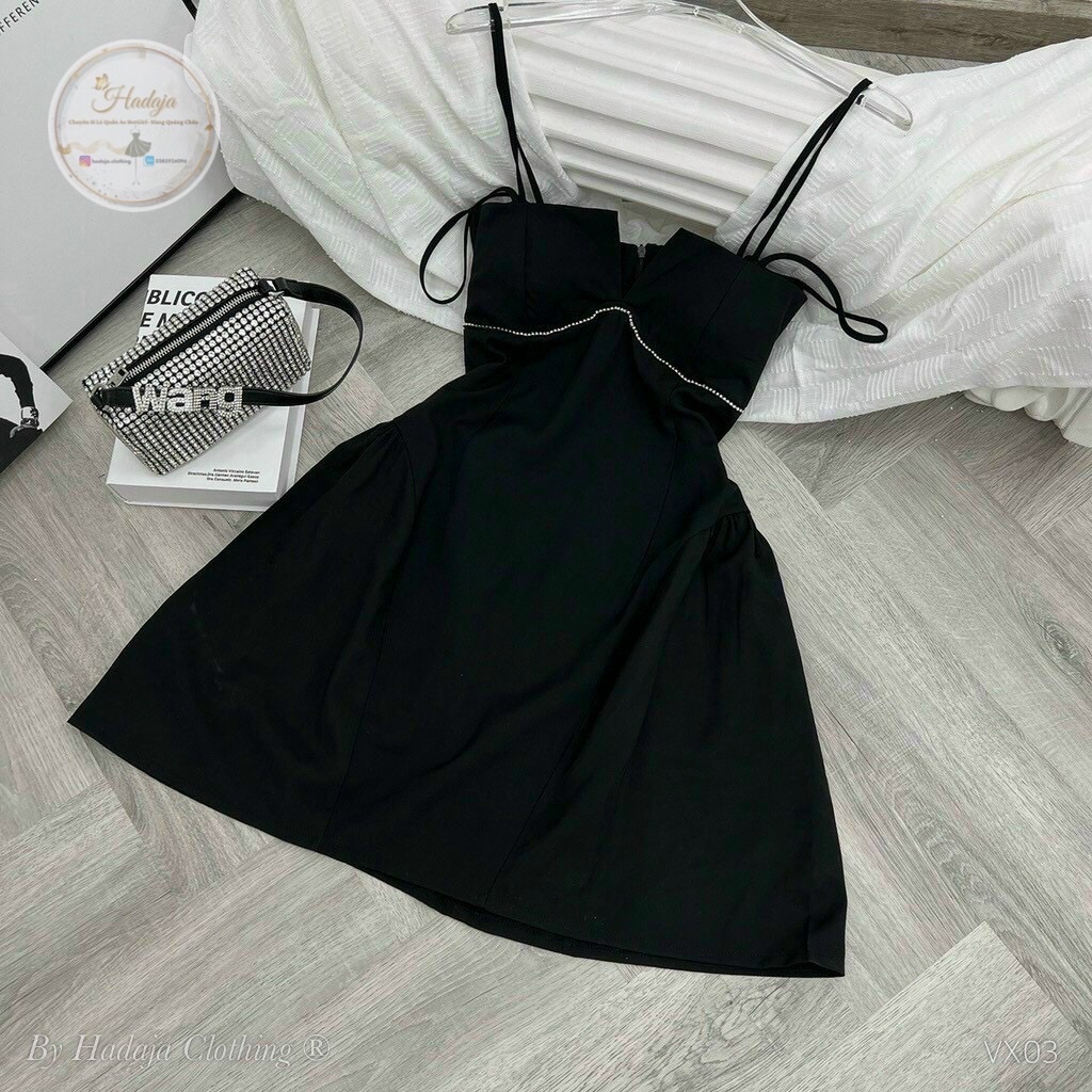 Đầm xòe 💗 cúp ngực 2 dây đính dây đá (có mút) siêu xinh VX03