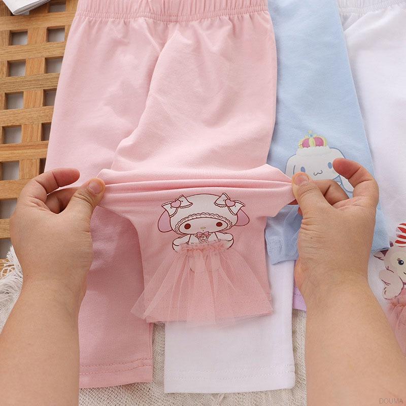 Quần legging mỏng hoạ tiết hoạt hình 3 chiều xinh xắn thời trang thu hè Hàn Quốc bé gái