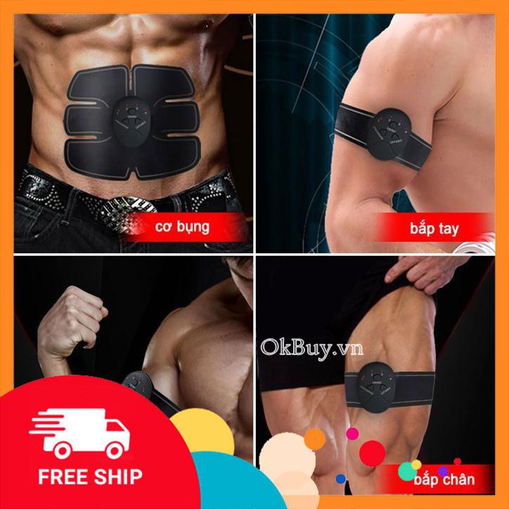 Bộ 3 máy massage xung điện đánh tan mỡ bụng EMS Body + Tặng 3 bộ pin