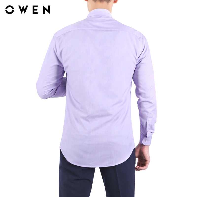 Áo sơ mi dài tay nam Owen Bạch đàn Slim Fit màu Tím trắng - AS23401D