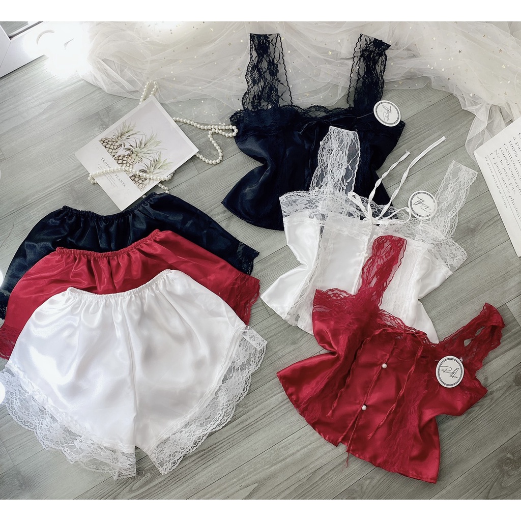 Đồ ngủ sexy nữ, Bộ ngủ sexy ren nữ đính ngọc mùa hè - Phuongaliceshop