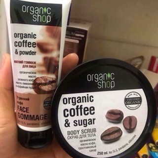 Combo tẩy da chết Organic shop Cafe