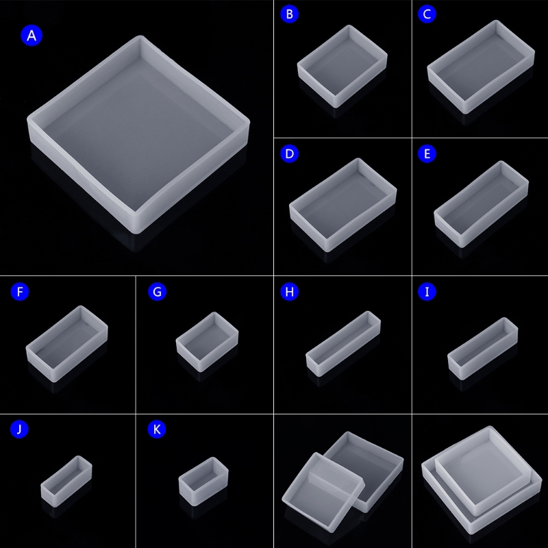 Khuôn nhựa silicone hình vuông chữ nhật dành cho làm các sản phẩm DIY tiện lợi
