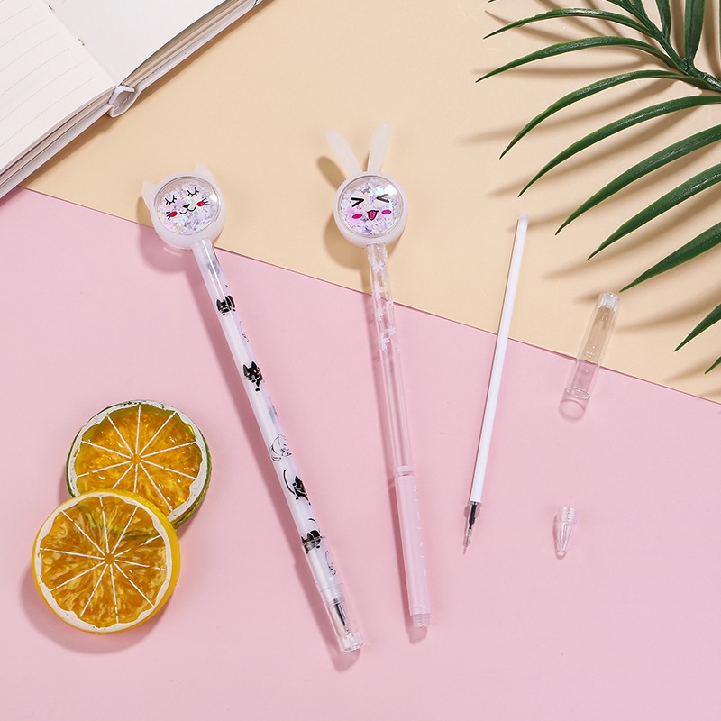 Combo 5 chiếc Bút bi bước KIM TUYẾN tai thỏ, hươu ngộ nghĩnh cho bé