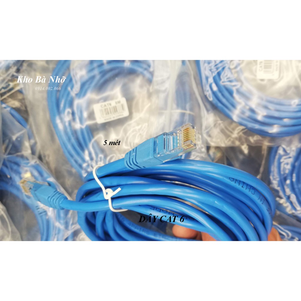 (5 mét). DÂY MẠNG CAT6 đúc sẵn 2 đầu dài 5m - Dây Cáp mạng lan chính hãng