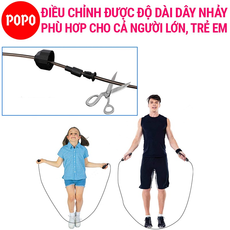 Dây nhảy thể lực, thể dục giảm cân POPO tập luyện thể thao giảm mỡ bụng đốt cháy calo kickbox boxing