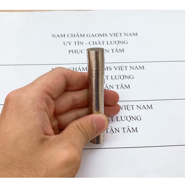 Nam châm Neodymium mạ Niken siêu mạnh GAOMS, kích thước phi 14 dày 1mm