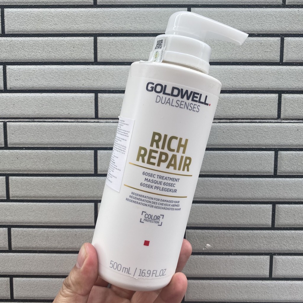 Hấp dầu 60s phục hồi tóc hư tổn nặng Goldwell Dualsenses Rich Repair 500ml