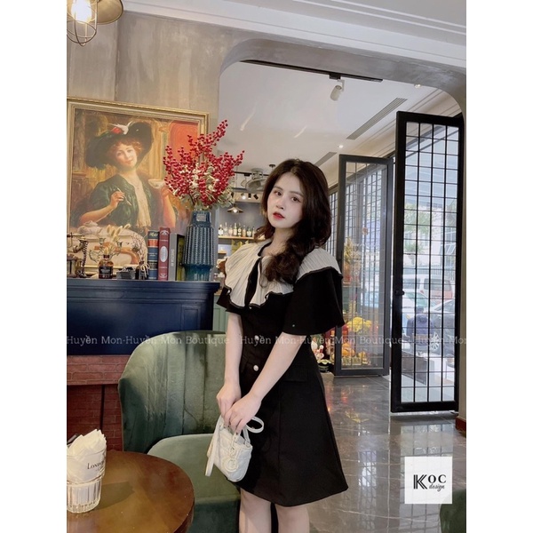 Váy thiết kê cổ tròn voan cao cấp ( kèm ảnh thật cận chất)