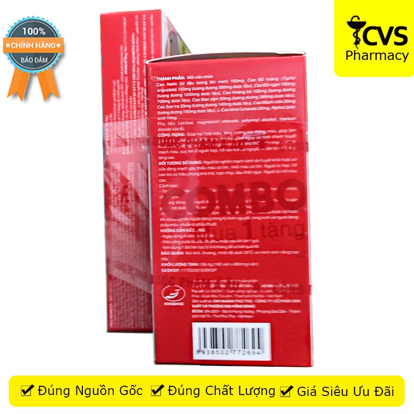 [MỚI] Vương Tâm Thống (Hộp 180 viên) Giúp tăng cường sức khỏe tim mạch - cvspharmacy