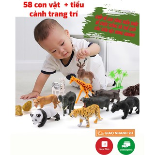 Combo 58 mô hình đồ chơi con vật cho bé khám phá thế giới xung quanh