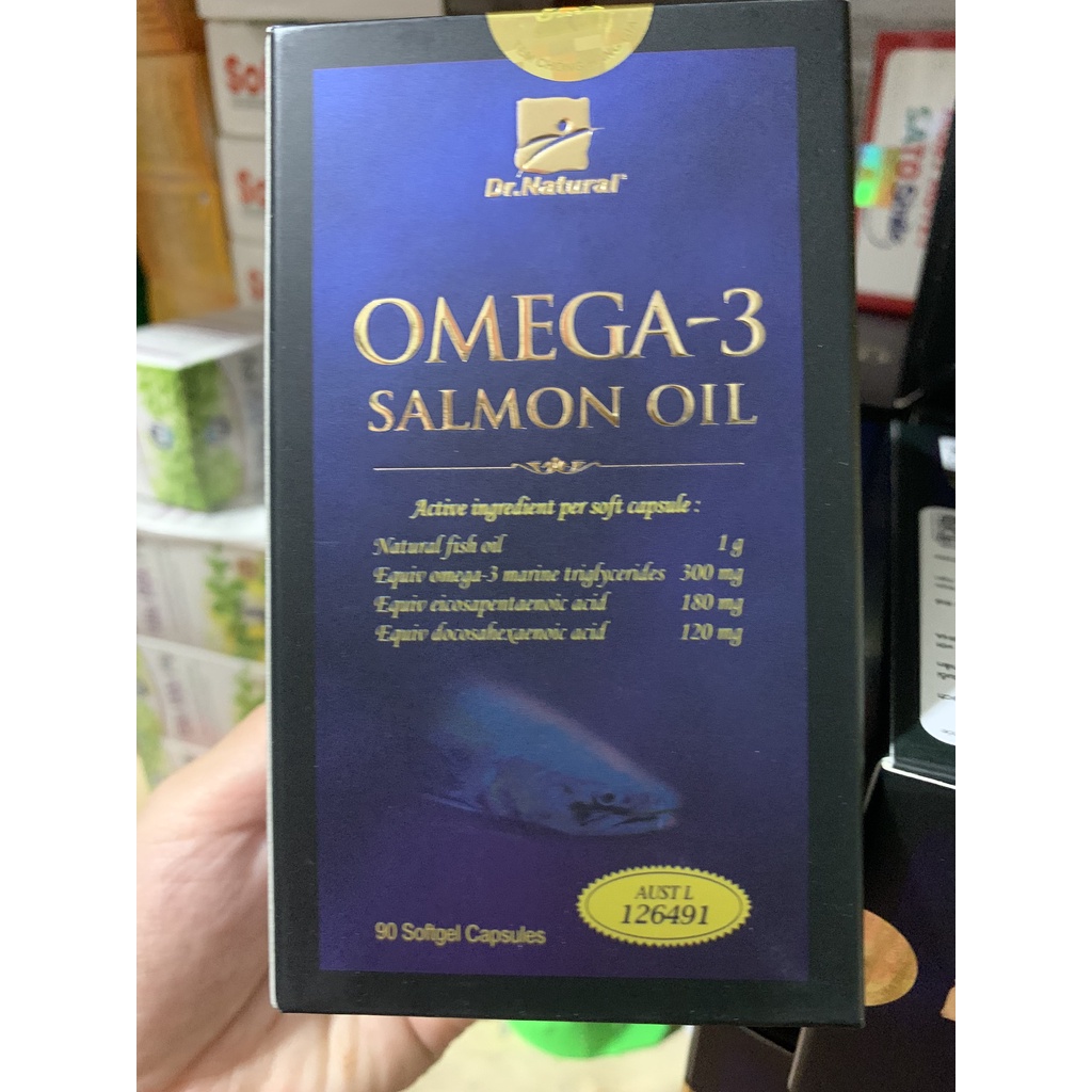 Dr Natural Omega 3 Salmon Oil Viên Dầu Cá hồi Bổ Mắt Bổ Tim Hộp 90 viên