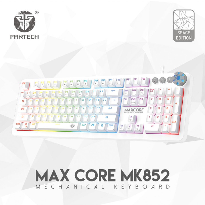 Bàn Phím Cơ Gaming Có Dây Fantech MK852 MAXCORE Outemu Blue Switch LED RGB Full-sized ( Màu Trắng )